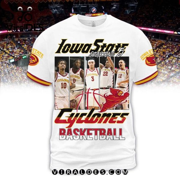 Iowa State Cyclones Men’s Basketball Starting Five White Hoodie