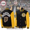 Jim Montgomery Coach Boston Bruins Black Baseball Jacket