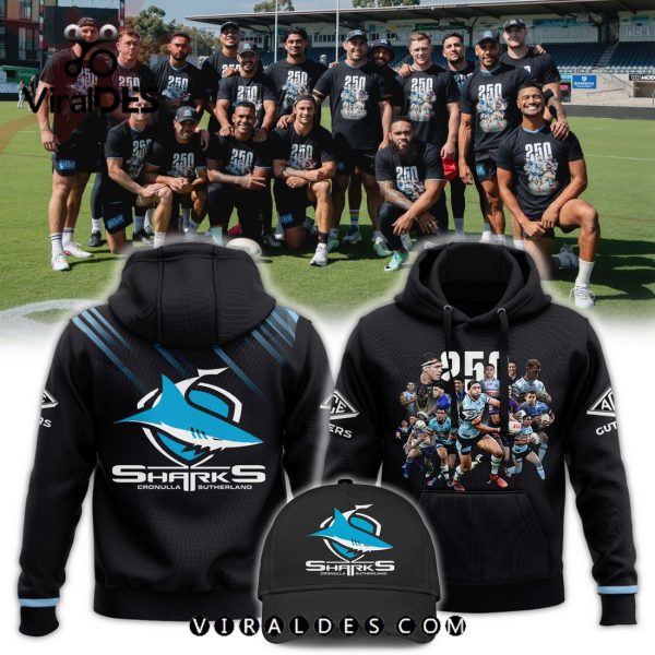 Limited Edition Premium Cronulla Sharks Black Hoodie, Cap