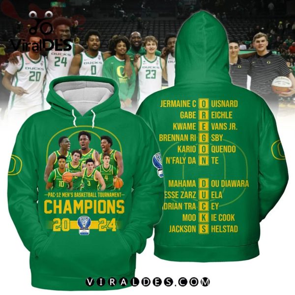 Men’s Basketball Oregon Ducks Go Ducks 2024 Champions Green Hoodie