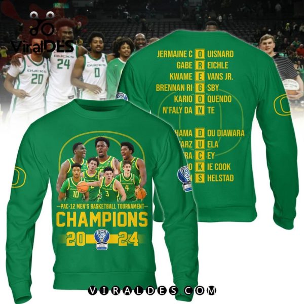 Men’s Basketball Oregon Ducks Go Ducks 2024 Champions Green Hoodie