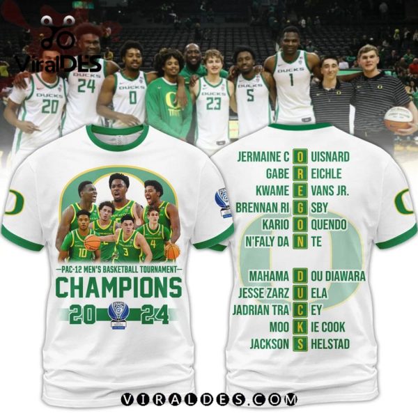 Men’s Basketball Oregon Ducks Go Ducks 2024 Champions White Hoodie