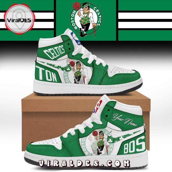 NBA Boston Celtics Sneakers Custom Green Air Jordan 1 Hightop Sneaker