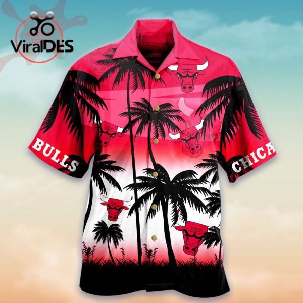 NBA Chicago Bulls Coconut Trees Sunrise Hawaiian Shirt