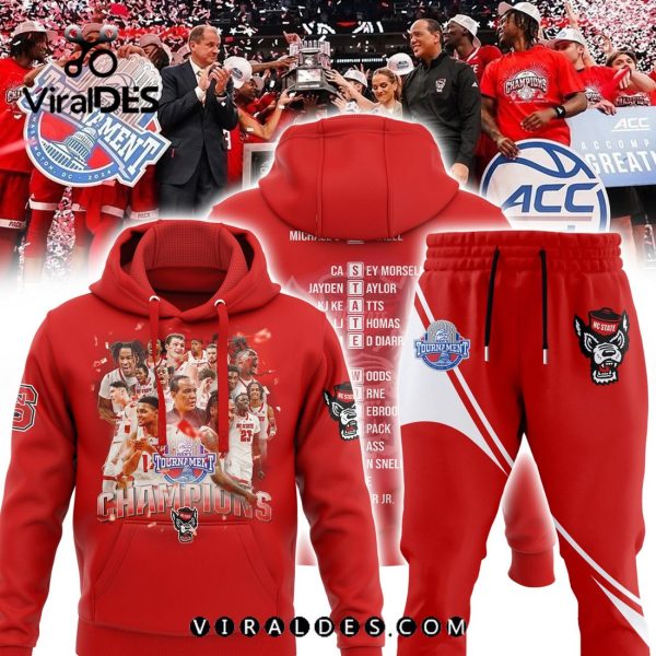 NC State Wolfpack Champions 2024 Red Combo Hoodie, Jogger