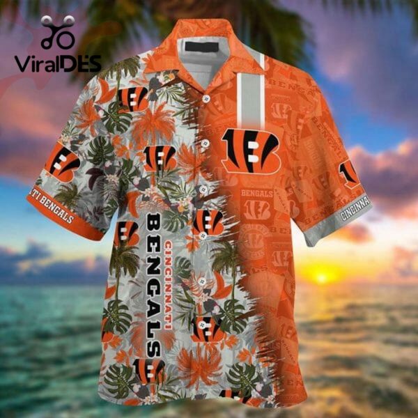NFL Cincinnati Bengals Orange Green Hawaiian Shirt
