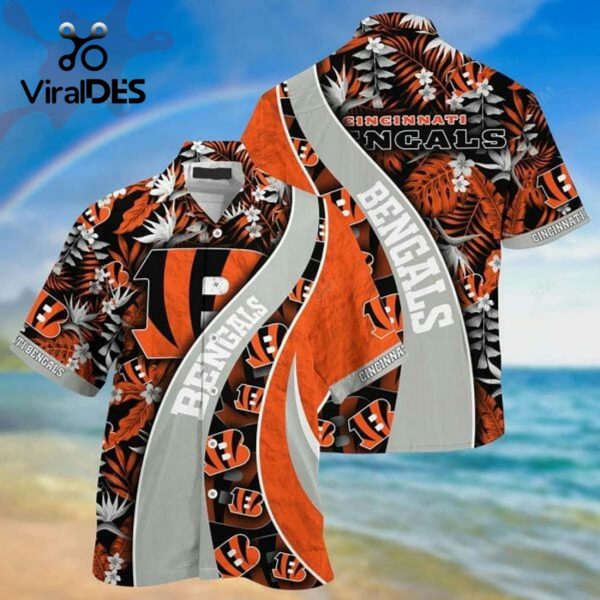 NFL Cincinnati Bengals Orange Grey Hawaiian Shirt