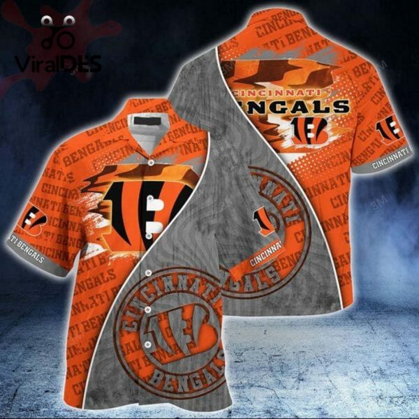 NFL Cincinnati Bengals Orange Grey Hawaiian Shirt Limited