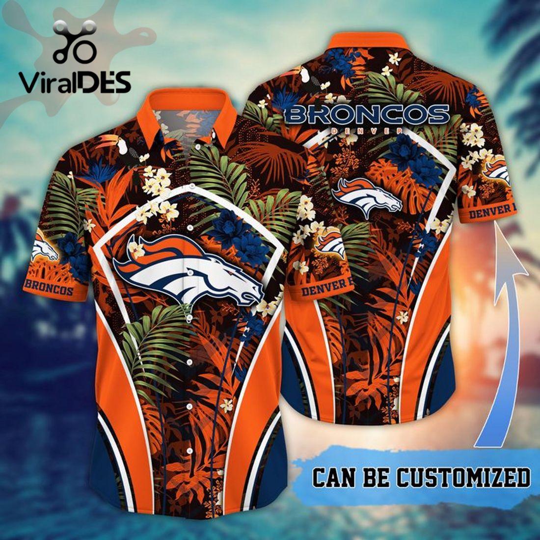 NFL Denver Broncos Custom Flower Summer Tropical Hawaiian Shirt