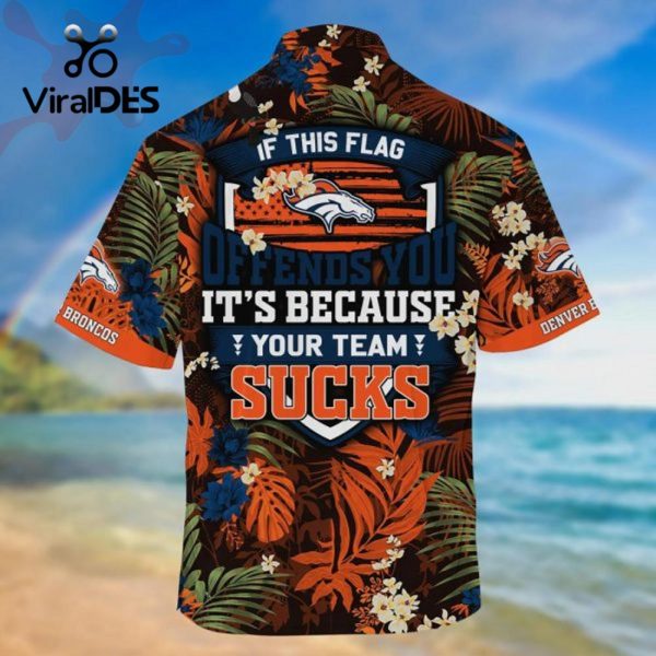 NFL Denver Broncos Tropical Flowers Hawaiian Shirt