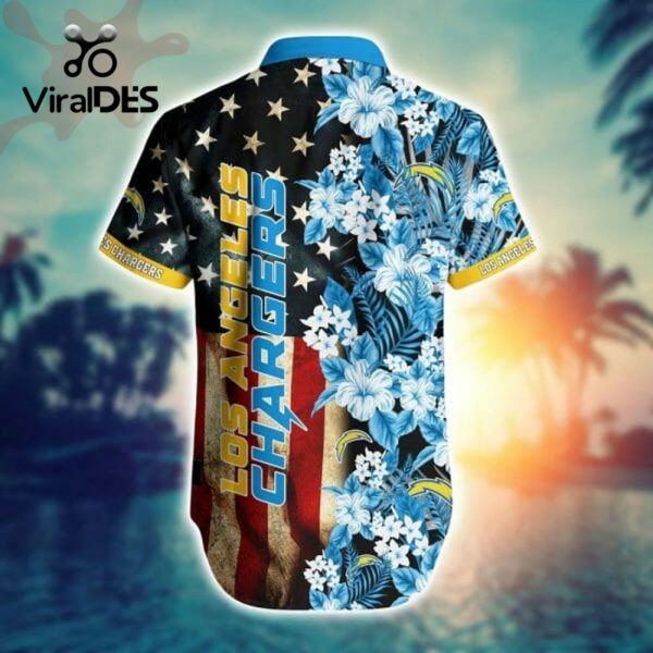 NFL Los Angeles Chargers American Flag Hawaiian Shirt