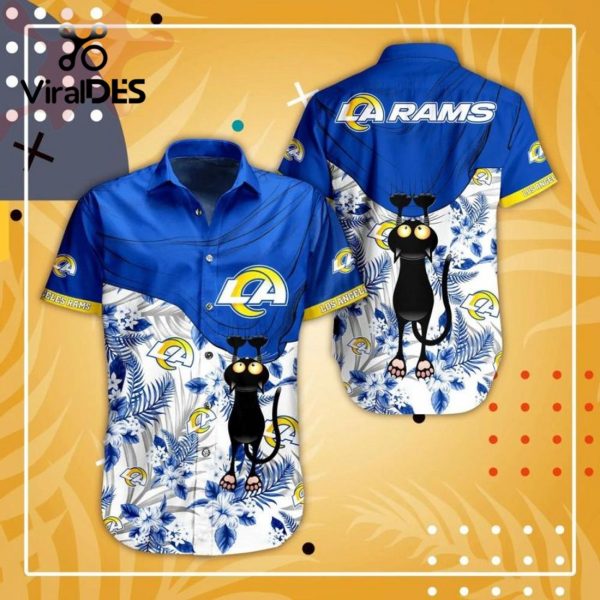 NFL Los Angeles Rams Black Cat Graphic Hawaiian Shirt