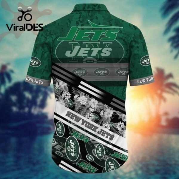 NFL New York Jets Flowers Green Hawaiian Shirt