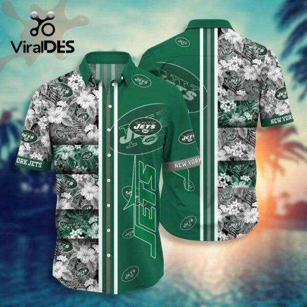 NFL New York Jets Flowers Green Hawaiian Shirt Limited