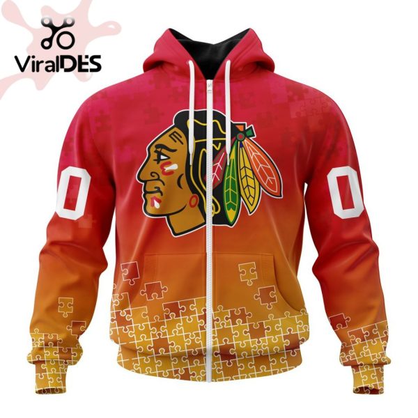 NHL Chicago Blackhawks Special Autism Awareness Design Hoodie