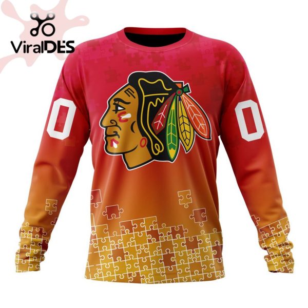 NHL Chicago Blackhawks Special Autism Awareness Design Hoodie