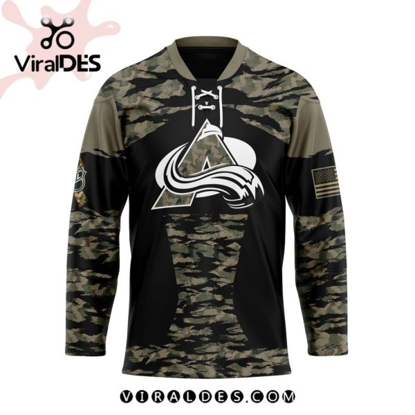 NHL Colorado Avalanche Personalized Camo Hockey Jersey Honoring Veterans