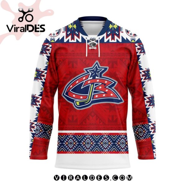 NHL Columbus Blue Jackets Personalized Native Design Hockey Jersey