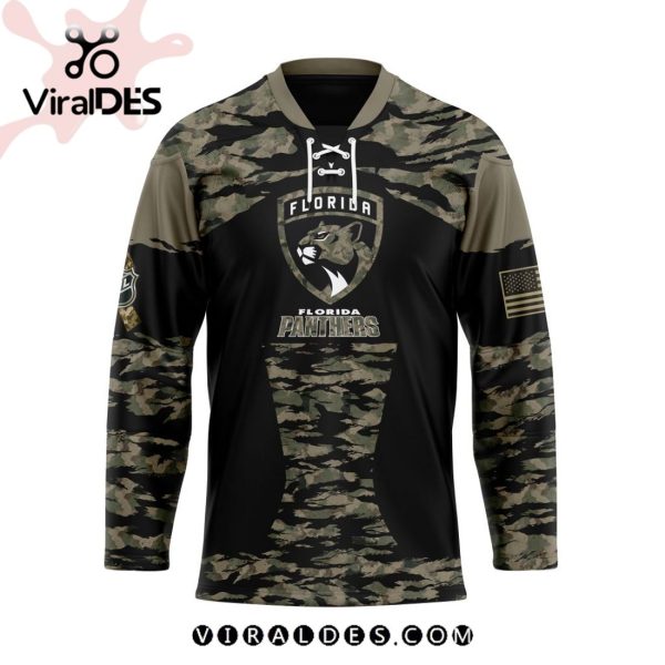 NHL Florida Panthers Personalized Camo Hockey Jersey Honoring Veterans