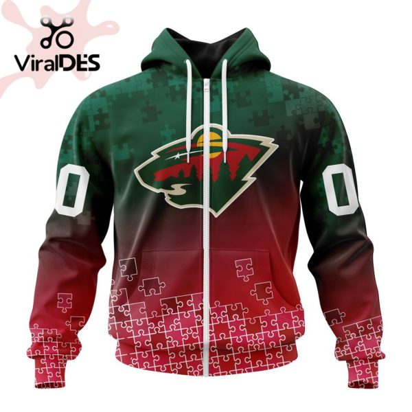 NHL Minnesota Wild Special Autism Awareness Design Hoodie