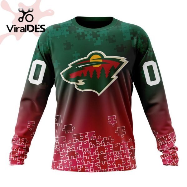 NHL Minnesota Wild Special Autism Awareness Design Hoodie