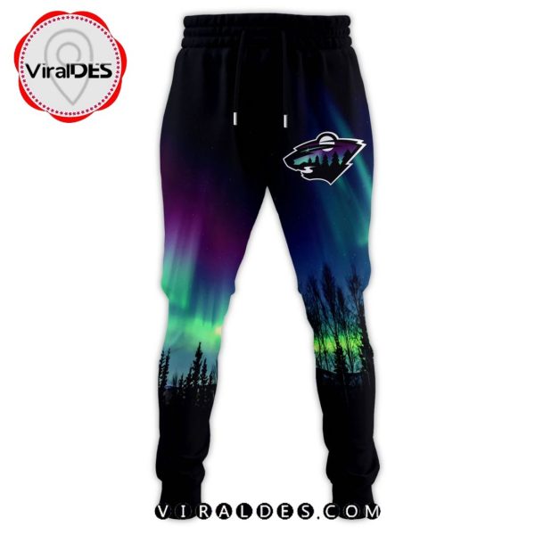 NHL Minnesota Wild Special Pants Design With Northern Lights Hoodie, Jogger, Cap