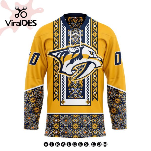 NHL Nashville Predators Personalized Native Design Hockey Jersey