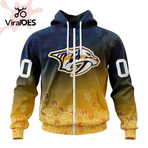 NHL Nashville Predators Special Autism Awareness Design Hoodie