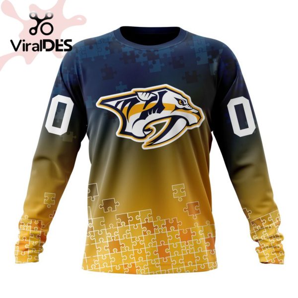 NHL Nashville Predators Special Autism Awareness Design Hoodie