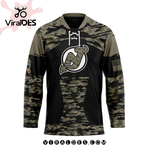 NHL New Jersey Devils Personalized Camo Hockey Jersey Honoring Veterans