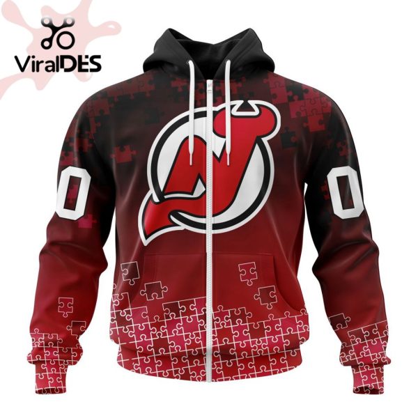 NHL New Jersey Devils Special Autism Awareness Design Hoodie