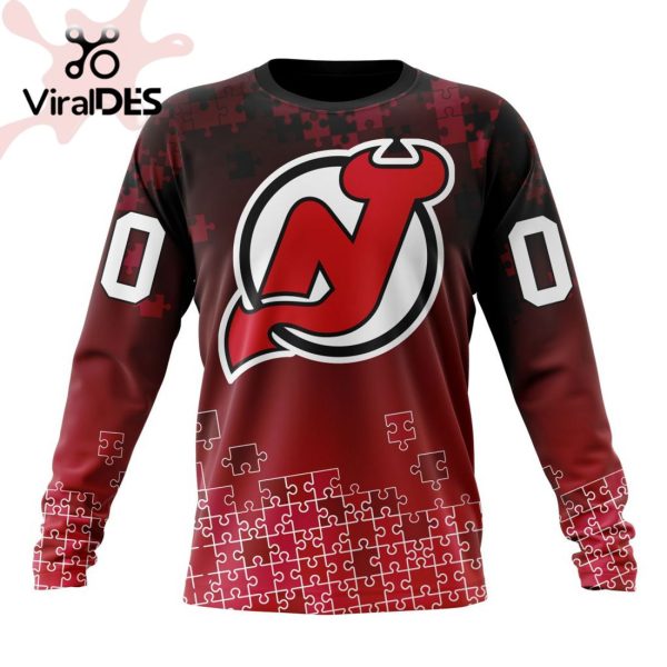 NHL New Jersey Devils Special Autism Awareness Design Hoodie