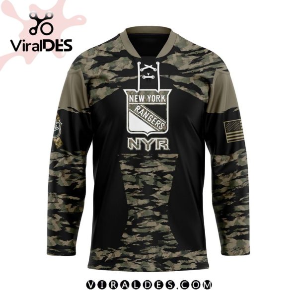 NHL New York Rangers Personalized Camo Hockey Jersey Honoring Veterans