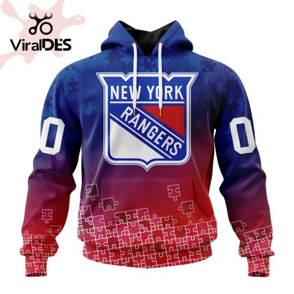 NHL New York Rangers Special Autism Awareness Design Hoodie