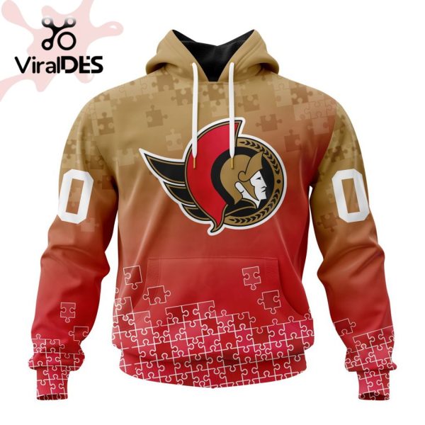 NHL Ottawa Senators Special Autism Awareness Design Hoodie