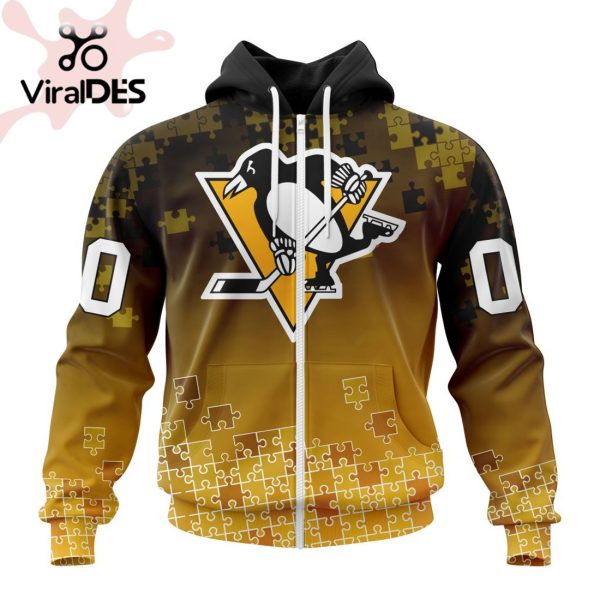 NHL Pittsburgh Penguins Special Autism Awareness Design Hoodie