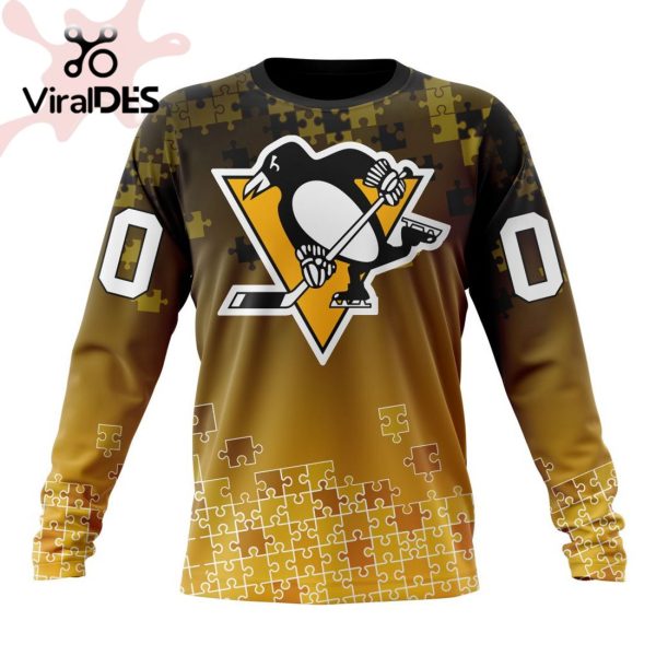 NHL Pittsburgh Penguins Special Autism Awareness Design Hoodie