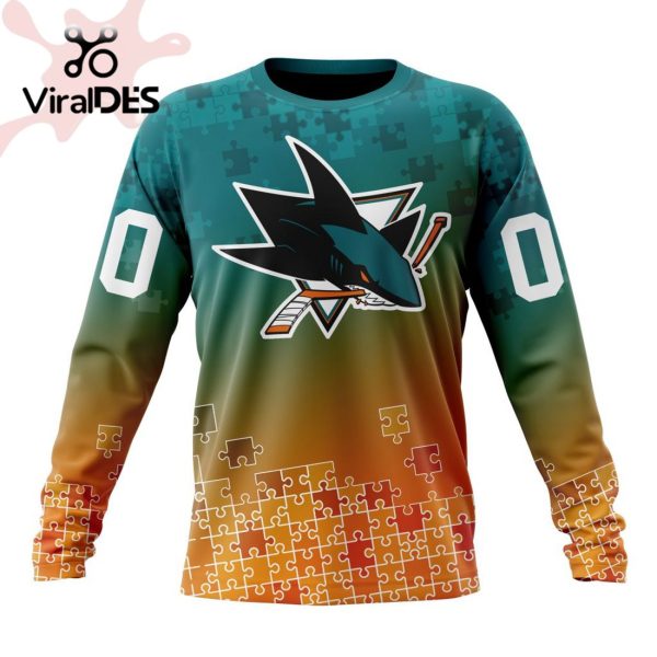 NHL San Jose Sharks Special Autism Awareness Design Hoodie