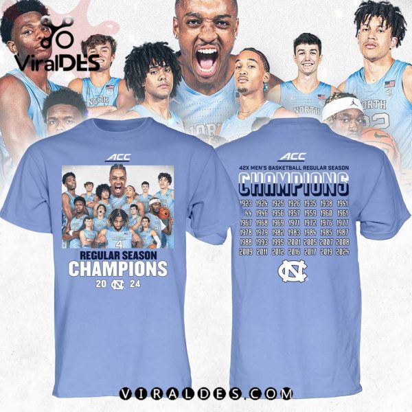 North Carolina Tar Heels 2024 ACC Basketball Season Champions Hoodie