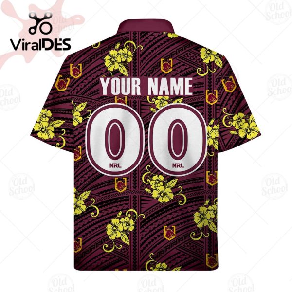 NRL Brisbane Broncos Custom Tribal Hawaiian Shirt