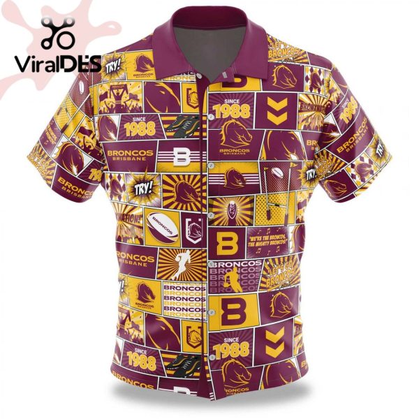 NRL Brisbane Broncos Fanatic Button-Up Hawaiian Shirt