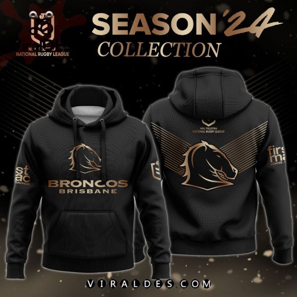 NRL Brisbane Broncos Gold Premier 2024 Hoodie, Jogger, Cap