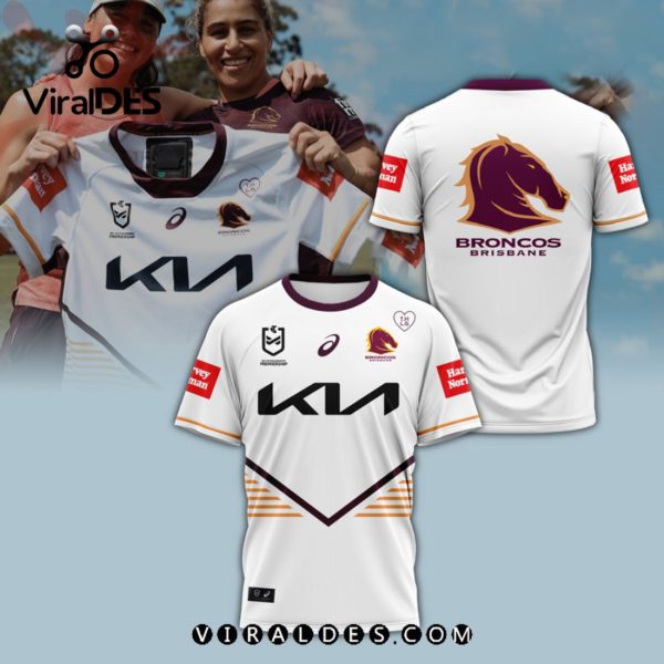 NRL Brisbane Broncos Sports Gifts White Hoodie 3D