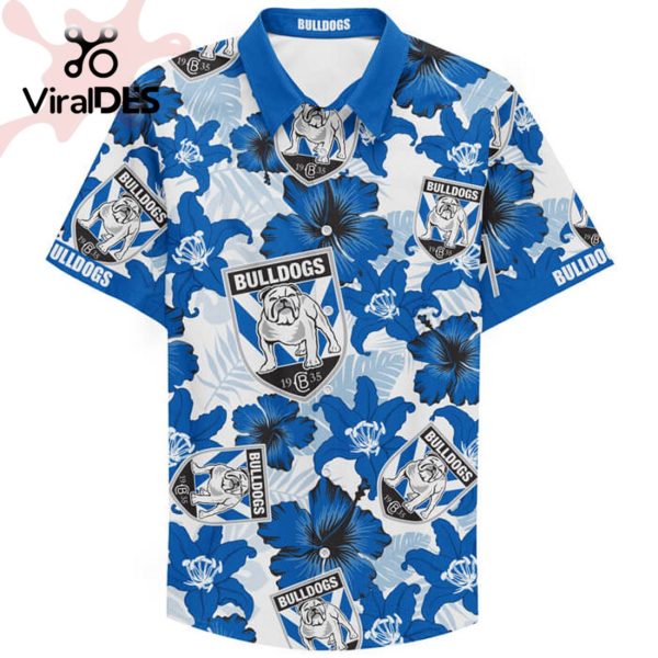 NRL Canterbury-Bankstown Bulldogs Floral Custom Text Hawaiian Shirt