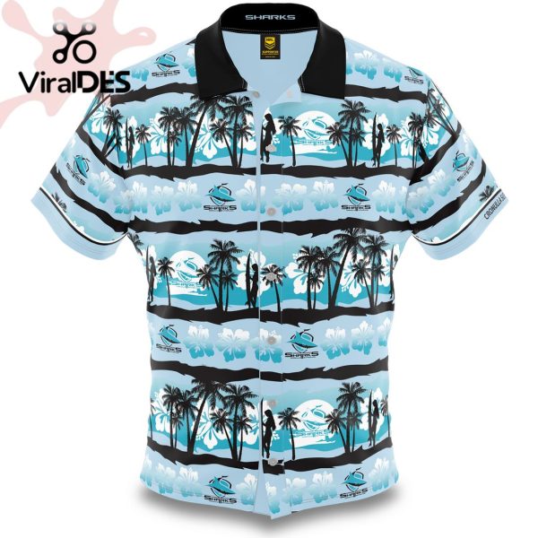 NRL Cronulla-Sutherland Sharks Beach Surfboard Hawaiian Shirt