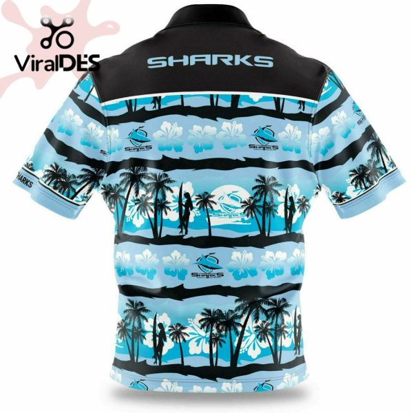 NRL Cronulla-Sutherland Sharks Beach Surfboard Hawaiian Shirt