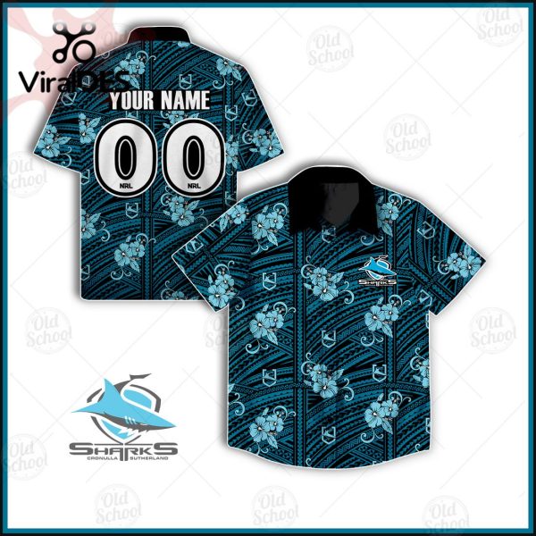 NRL Cronulla-Sutherland Sharks Custom Tribal Hawaiian Shirt