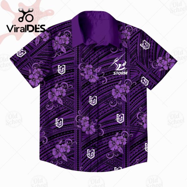 NRL Melbourne Storm Custom Tribal Hawaiian Shirt