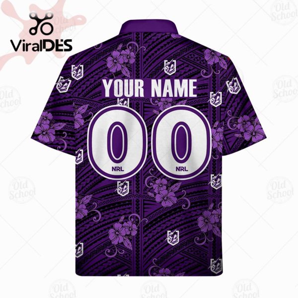 NRL Melbourne Storm Custom Tribal Hawaiian Shirt