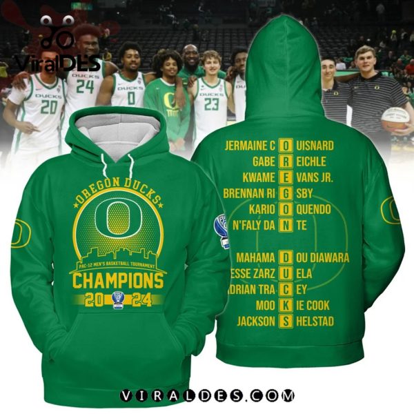 Oregon Ducks Men’s Basketball Champions 2024 Green Hoodie